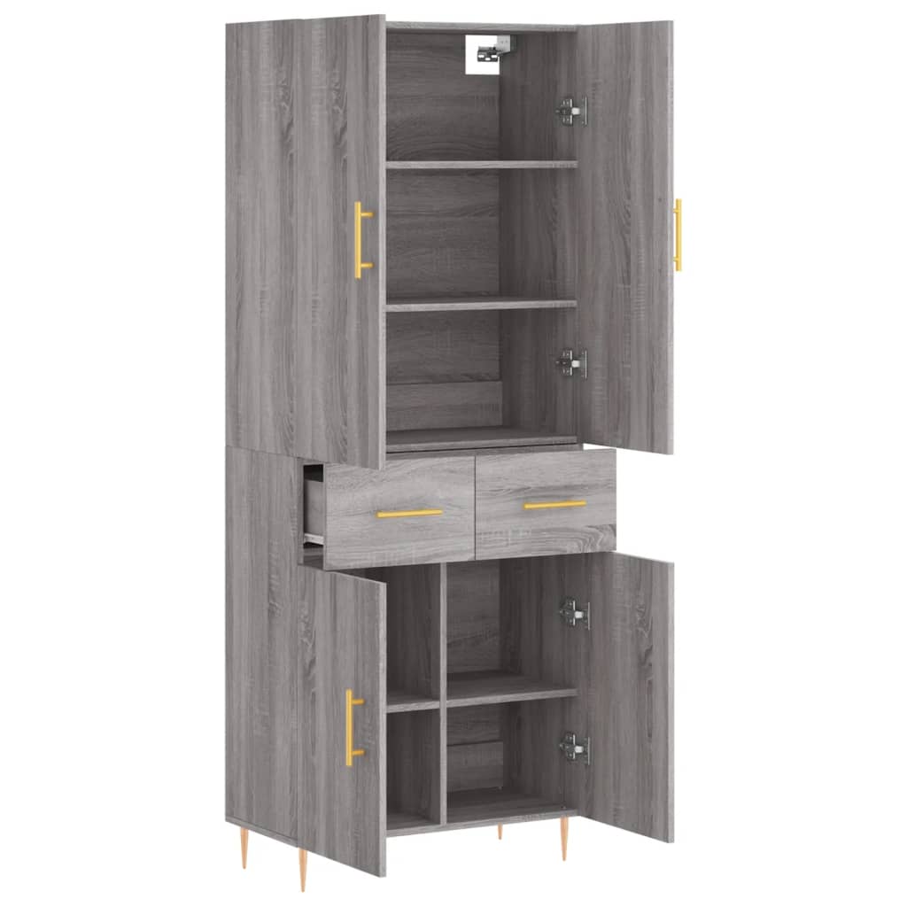 vidaXL Dulap înalt, gri sonoma, 69,5x34x180 cm, lemn compozit