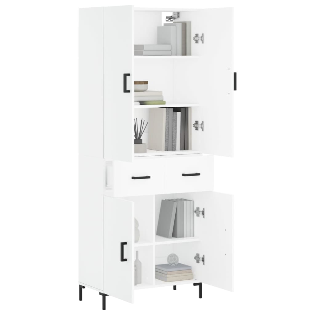 vidaXL Dulap înalt, alb, 69,5x34x180 cm, lemn compozit