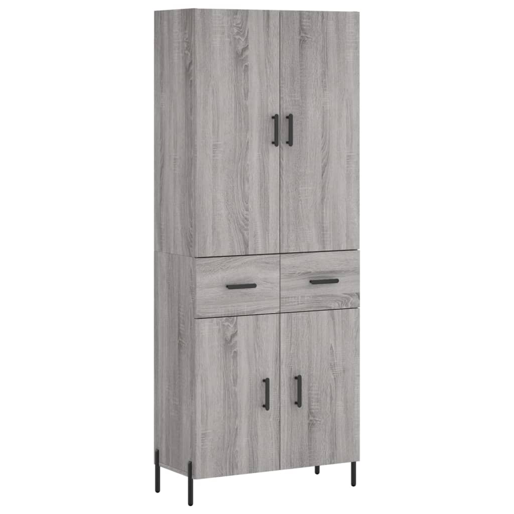 vidaXL Dulap înalt, gri sonoma, 69,5x34x180 cm, lemn compozit