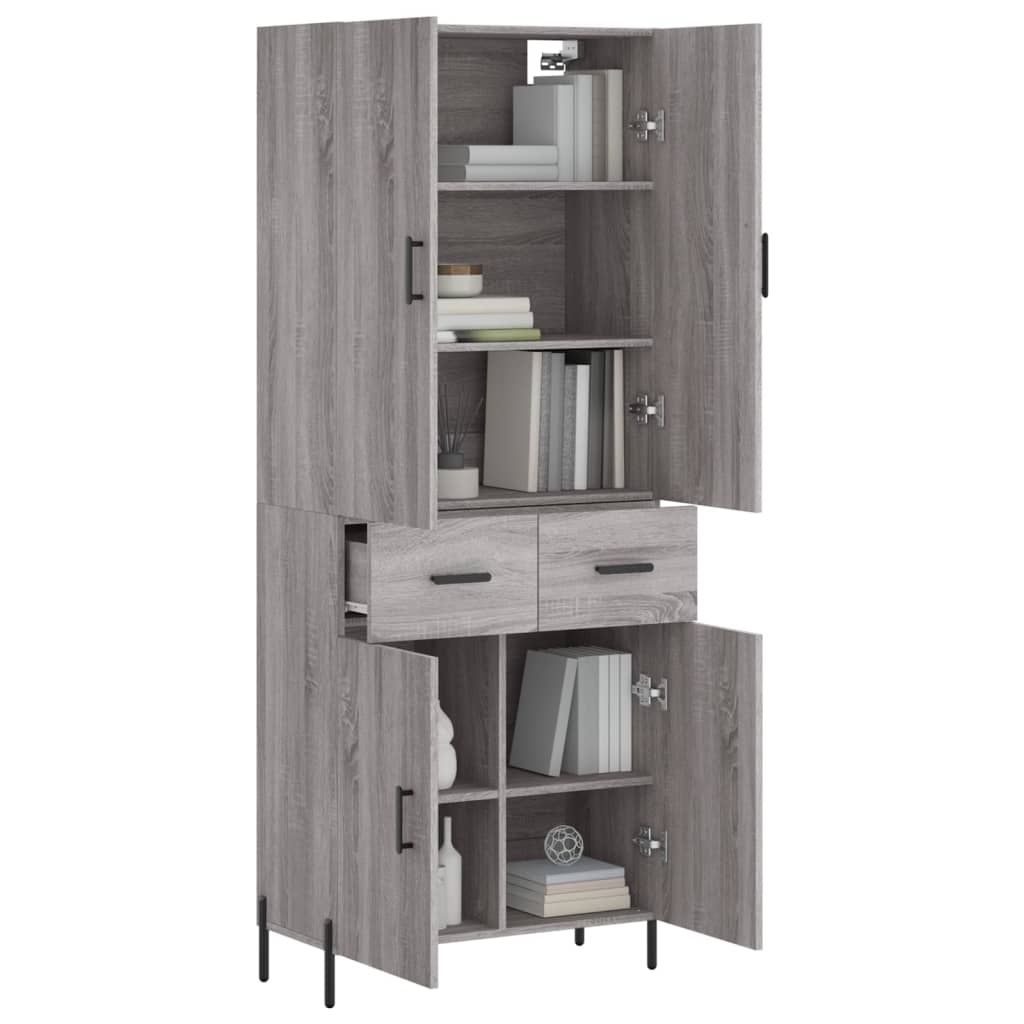 vidaXL Dulap înalt, gri sonoma, 69,5x34x180 cm, lemn compozit