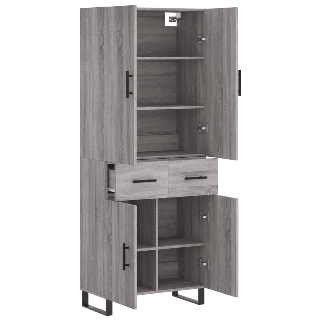 vidaXL Dulap înalt, gri sonoma, 69,5x34x180 cm, lemn compozit