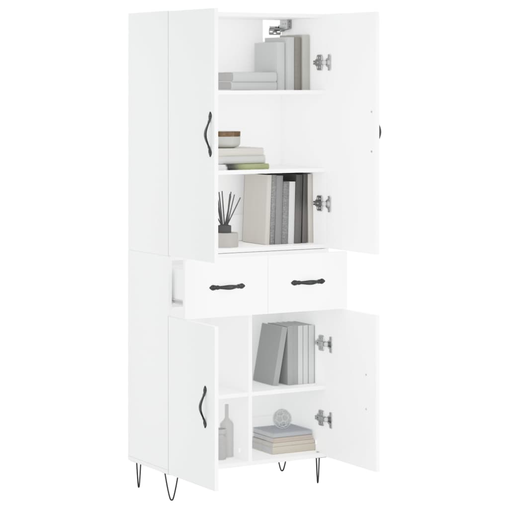 vidaXL Dulap înalt, alb, 69,5x34x180 cm, lemn compozit