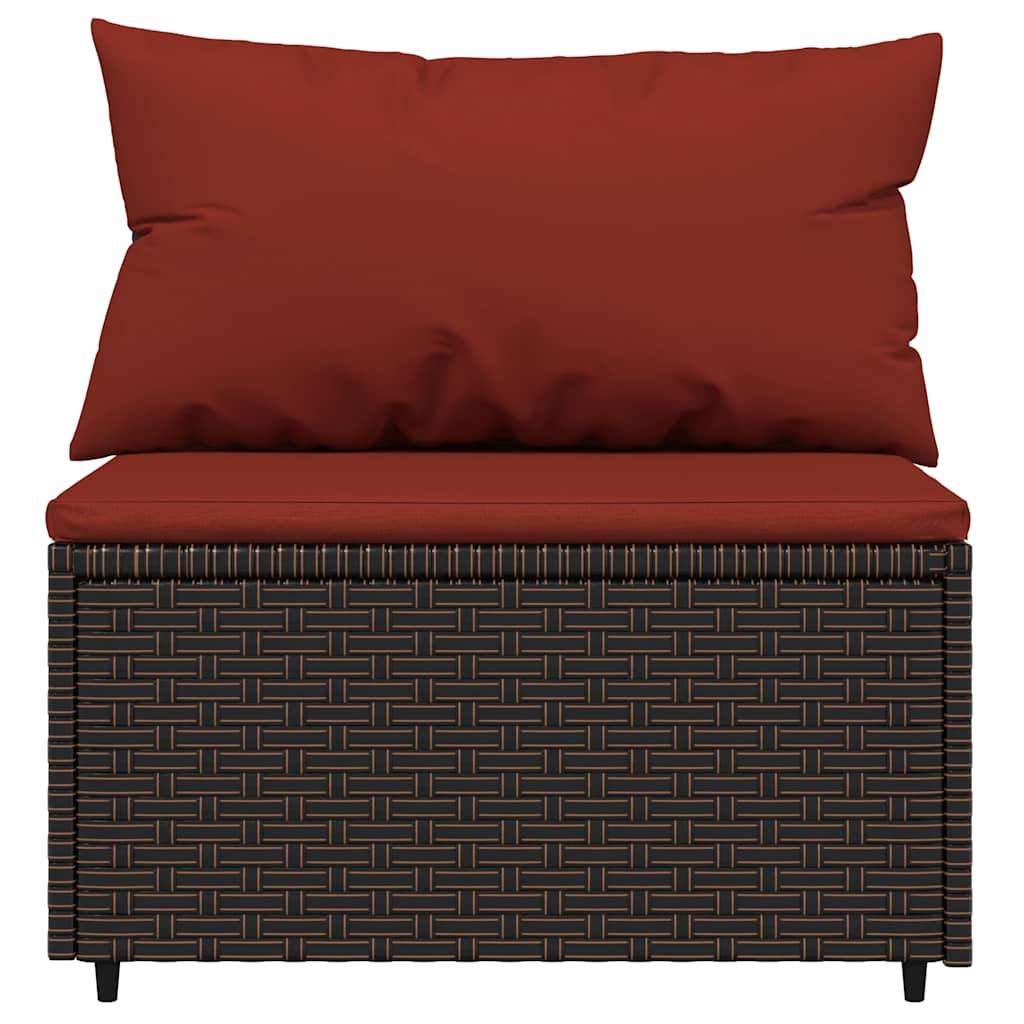 vidaXL Set mobilier de grădină cu perne, 3 piese, maro, poliratan vidaXL Set mobilier de grădină cu perne, 3 piese, maro, poliratan