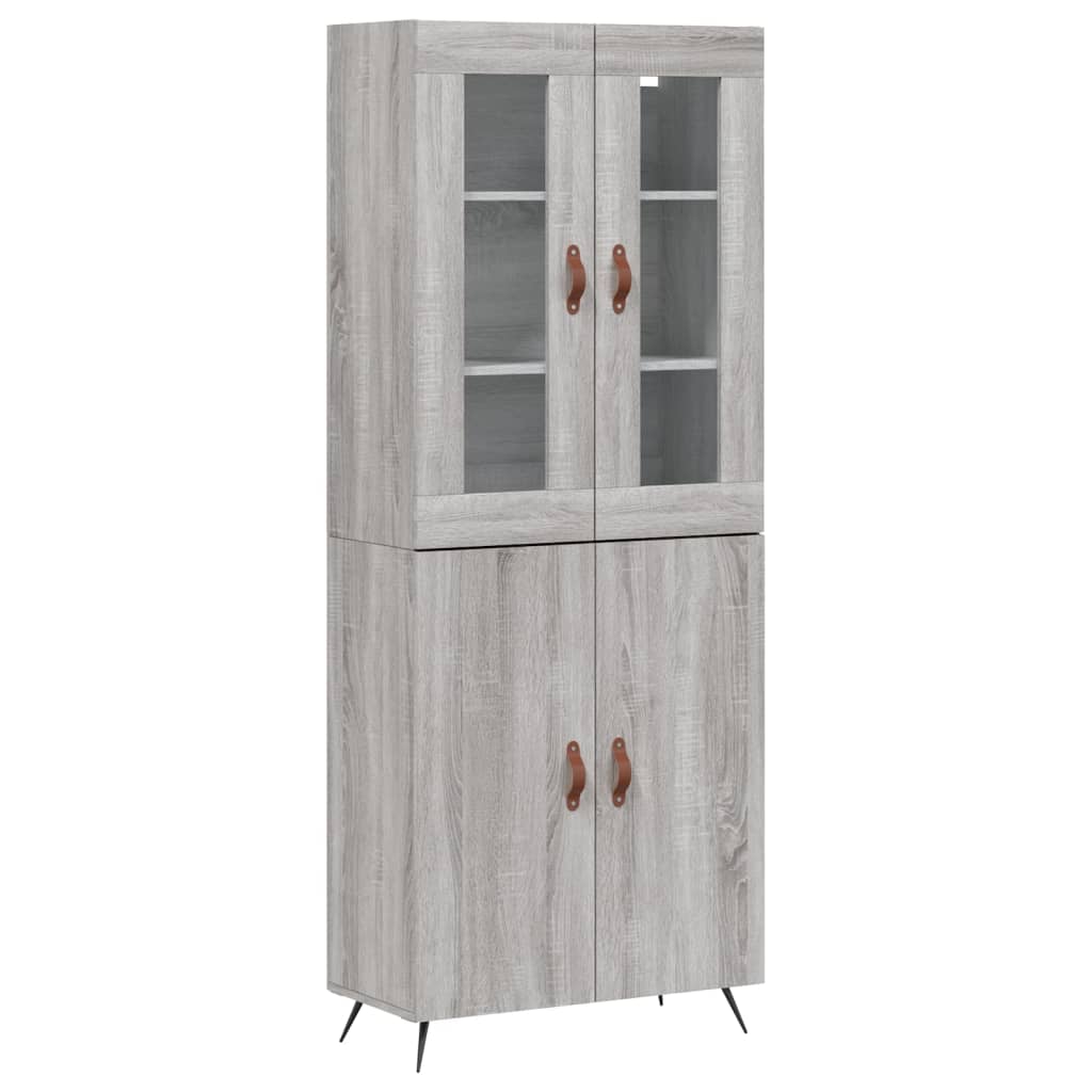 vidaXL Dulap înalt, gri sonoma, 69,5x34x180 cm, lemn compozit