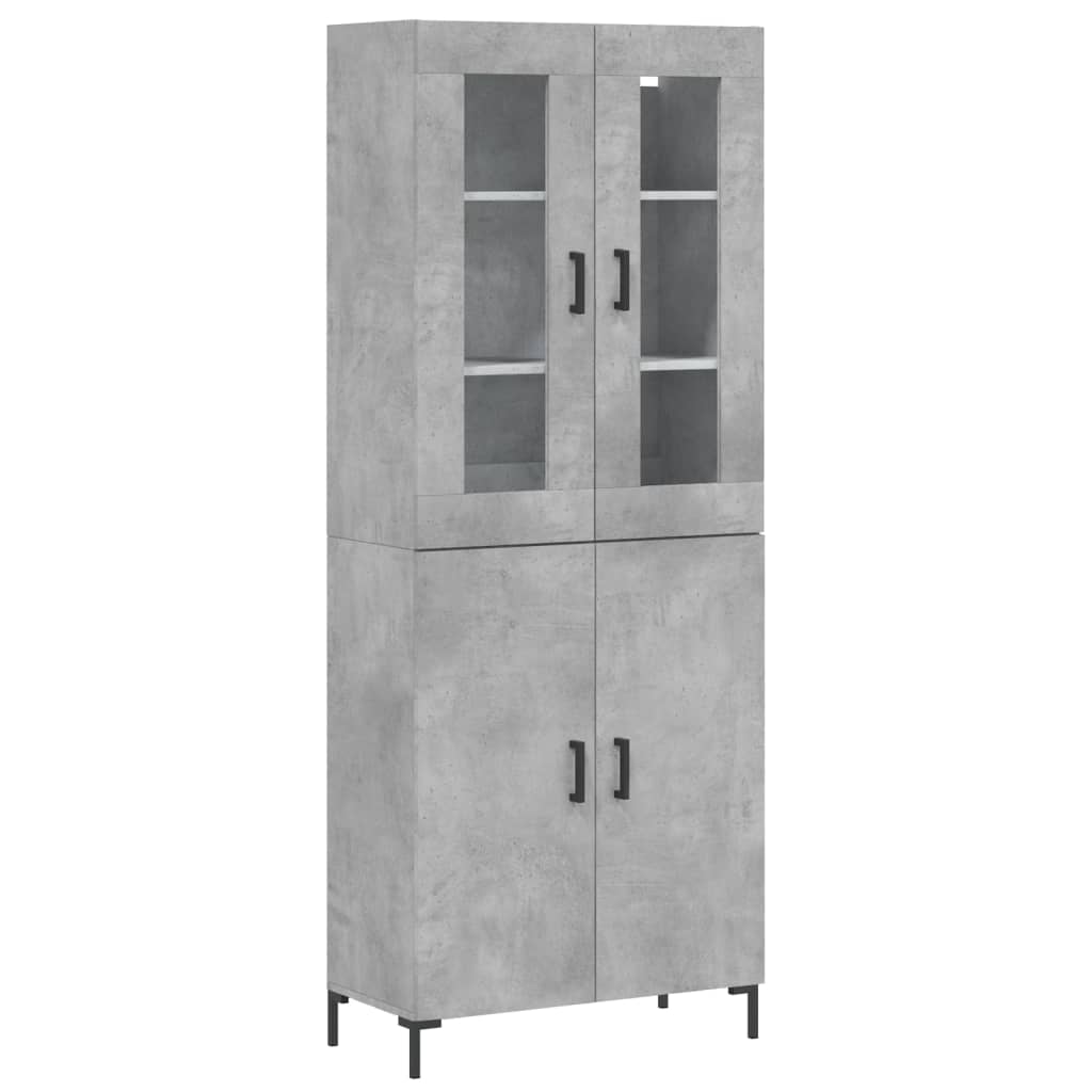vidaXL Dulap înalt, gri beton, 69,5x34x180, lemn compozit