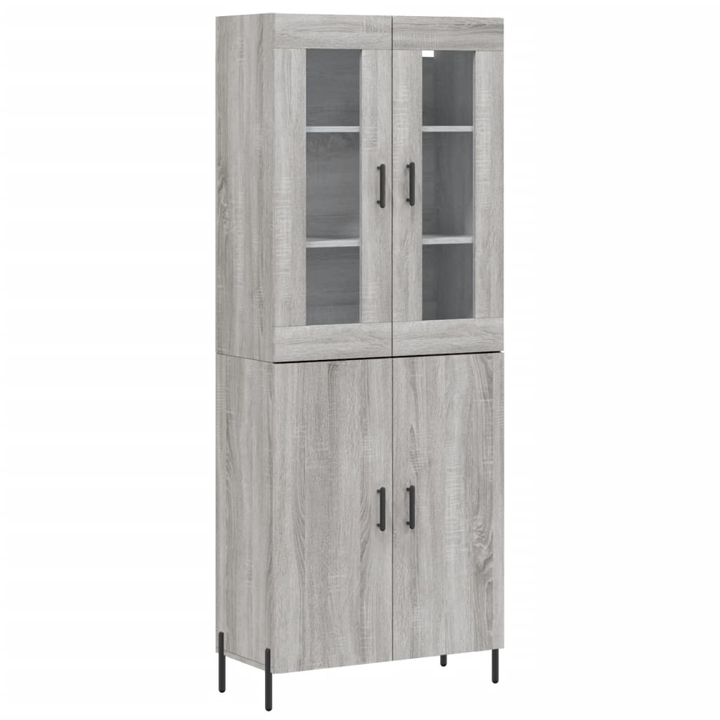 vidaXL Dulap înalt, gri sonoma, 69,5x34x180 cm, lemn compozit