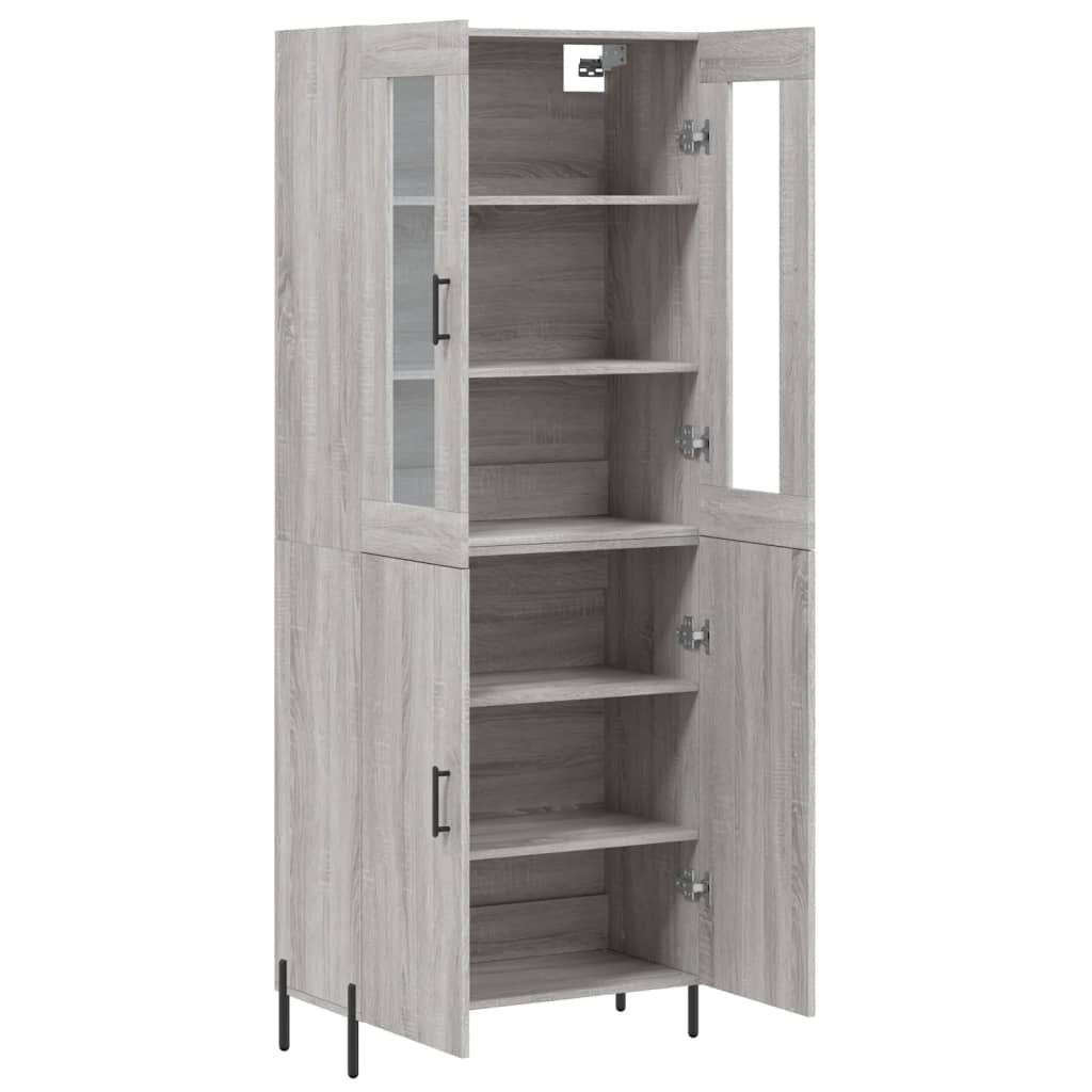 vidaXL Dulap înalt, gri sonoma, 69,5x34x180 cm, lemn compozit