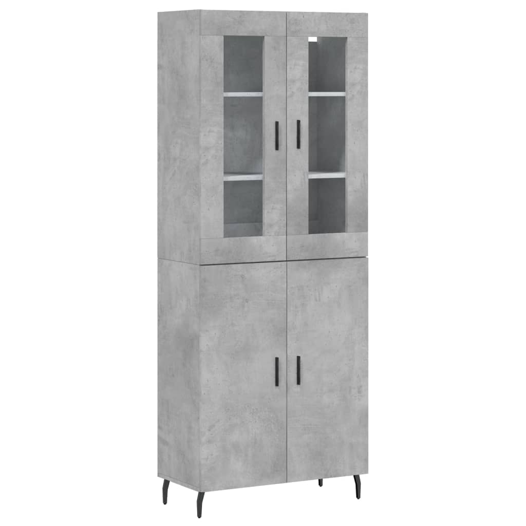 vidaXL Dulap înalt, gri beton, 69,5x34x180, lemn compozit