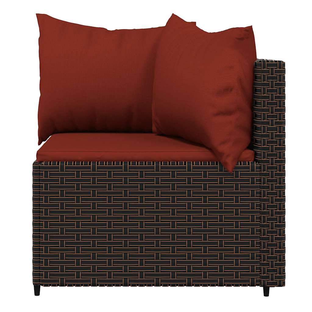 vidaXL Set mobilier de grădină cu perne, 3 piese, maro, poliratan vidaXL Set mobilier de grădină cu perne, 3 piese, maro, poliratan
