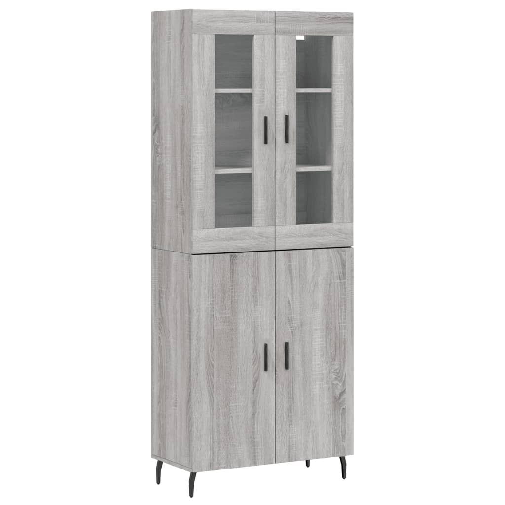 vidaXL Dulap înalt, gri sonoma, 69,5x34x180 cm, lemn compozit