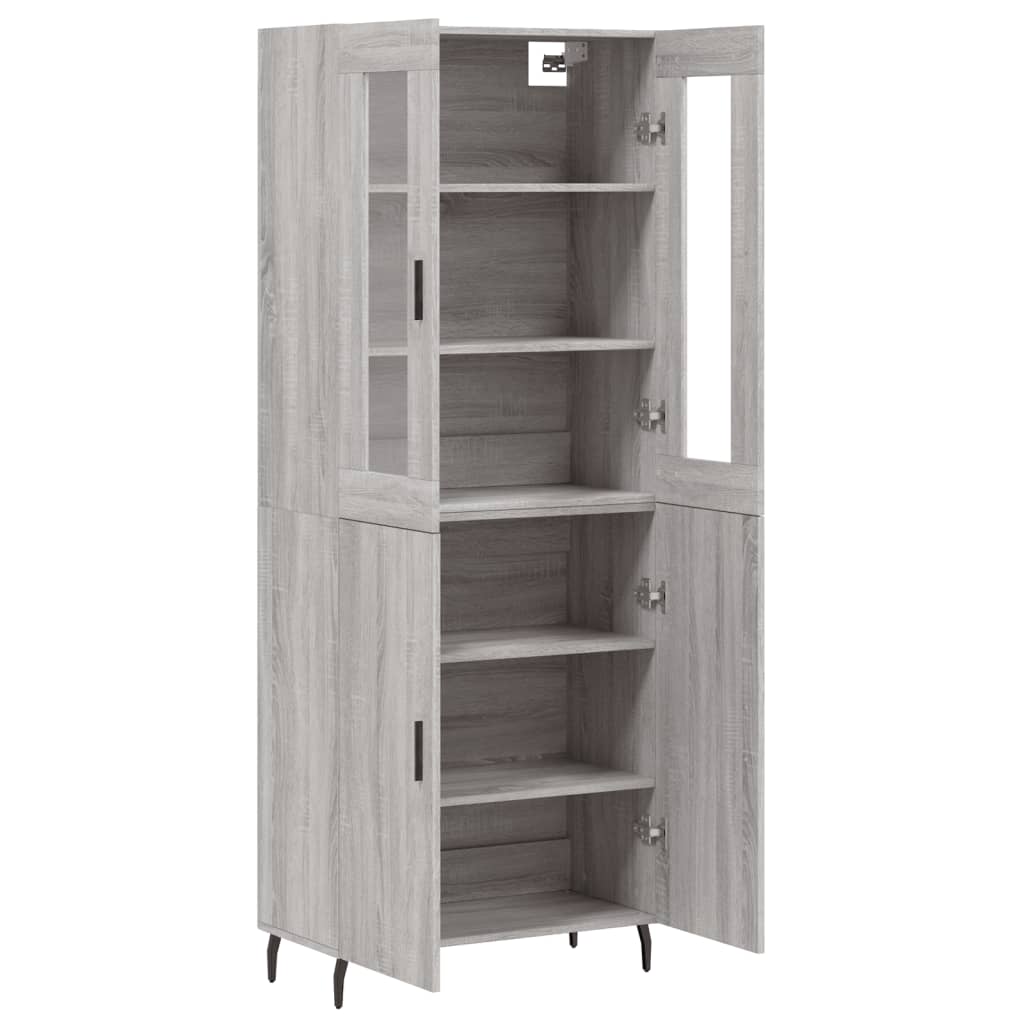 vidaXL Dulap înalt, gri sonoma, 69,5x34x180 cm, lemn compozit