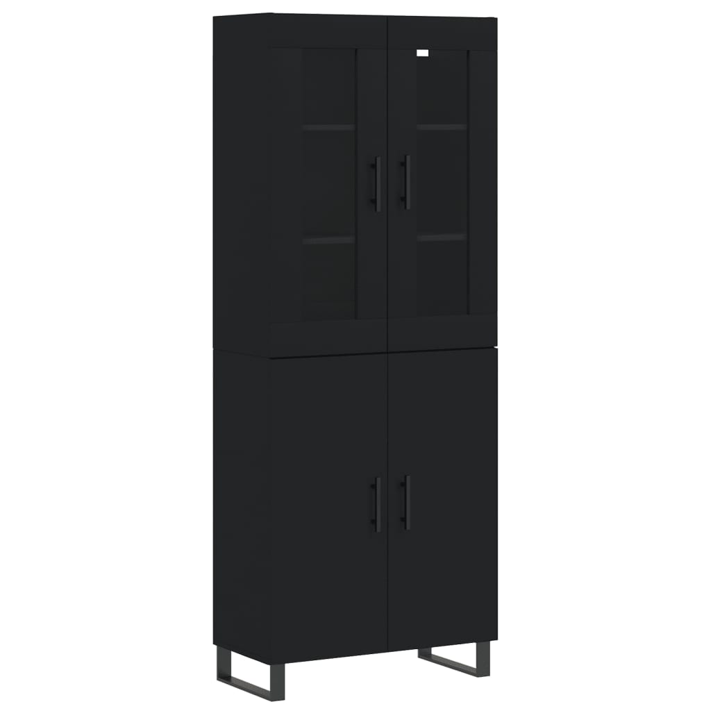 vidaXL Dulap înalt, negru, 69,5x34x180 cm, lemn compozit