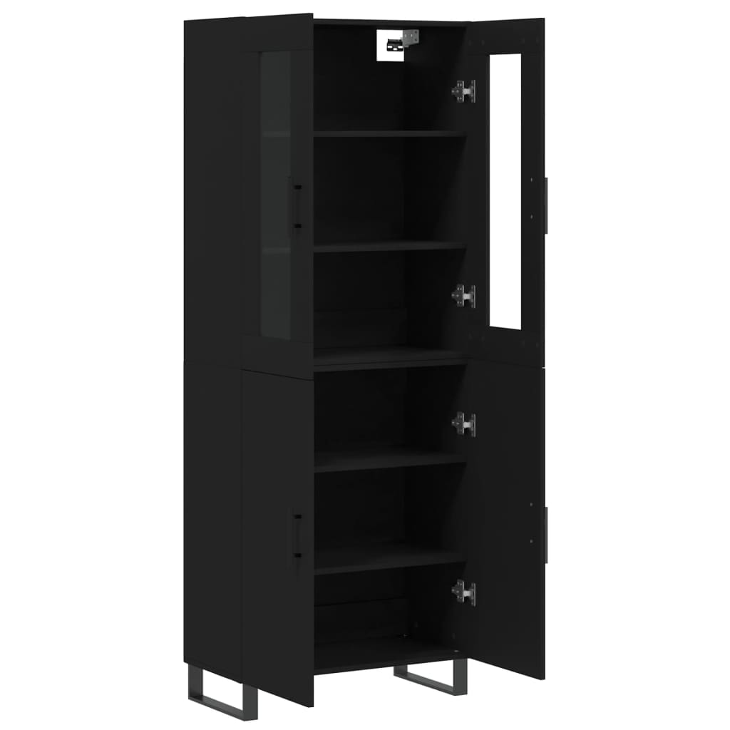 vidaXL Dulap înalt, negru, 69,5x34x180 cm, lemn compozit