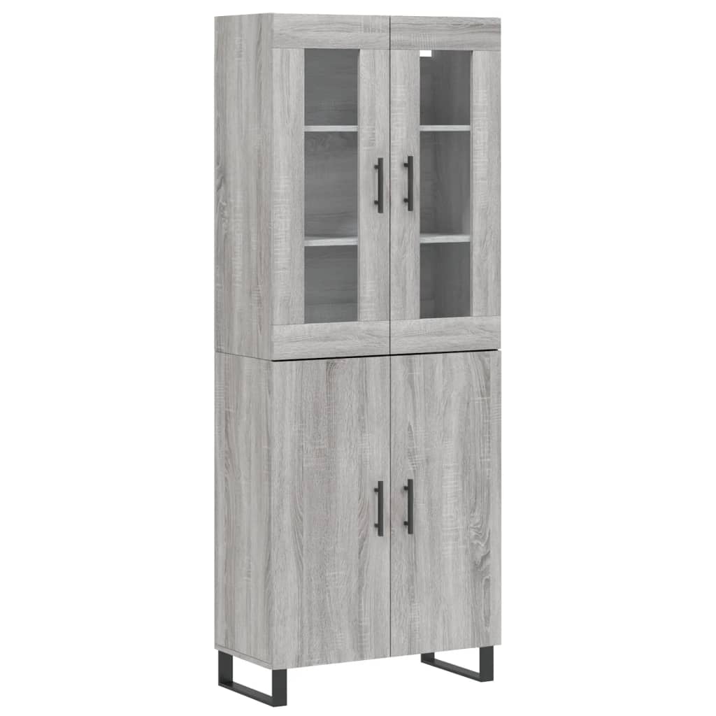 vidaXL Dulap înalt, gri sonoma, 69,5x34x180 cm, lemn compozit