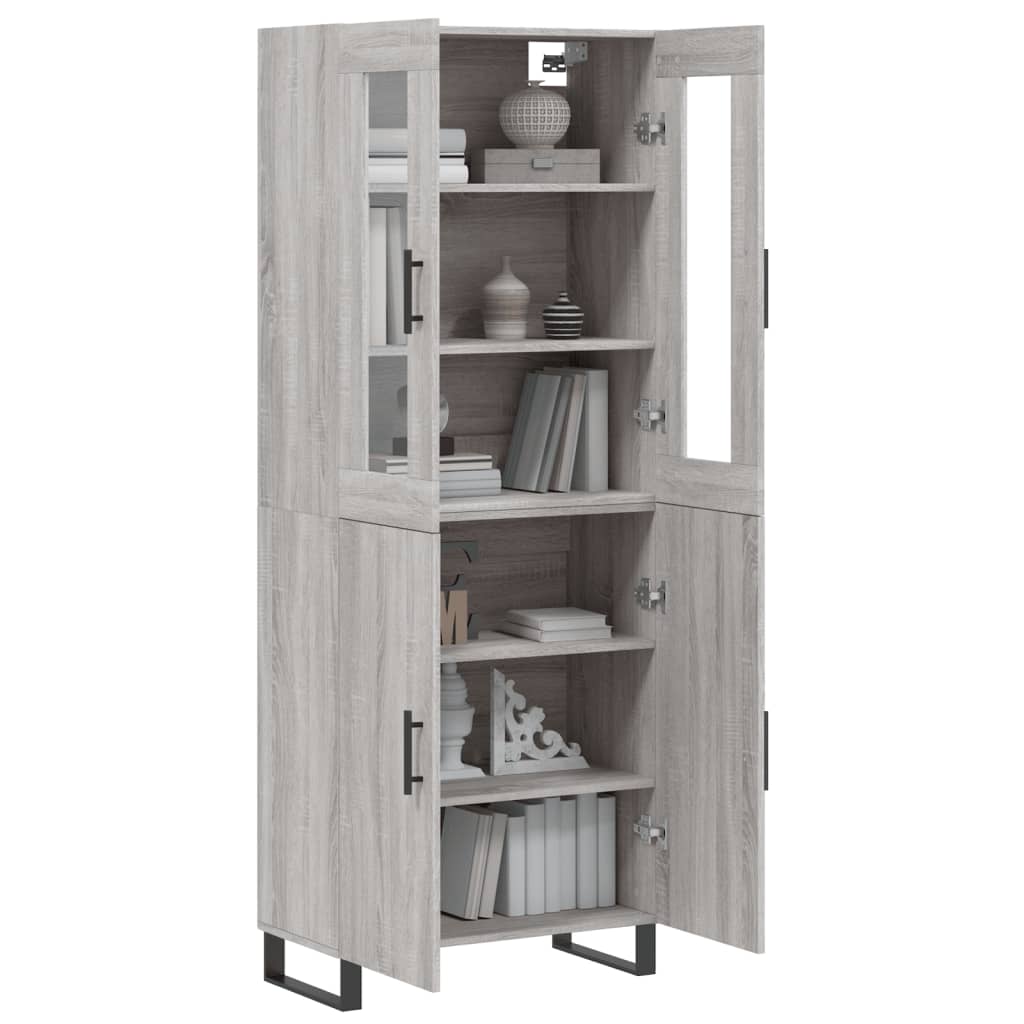 vidaXL Dulap înalt, gri sonoma, 69,5x34x180 cm, lemn compozit