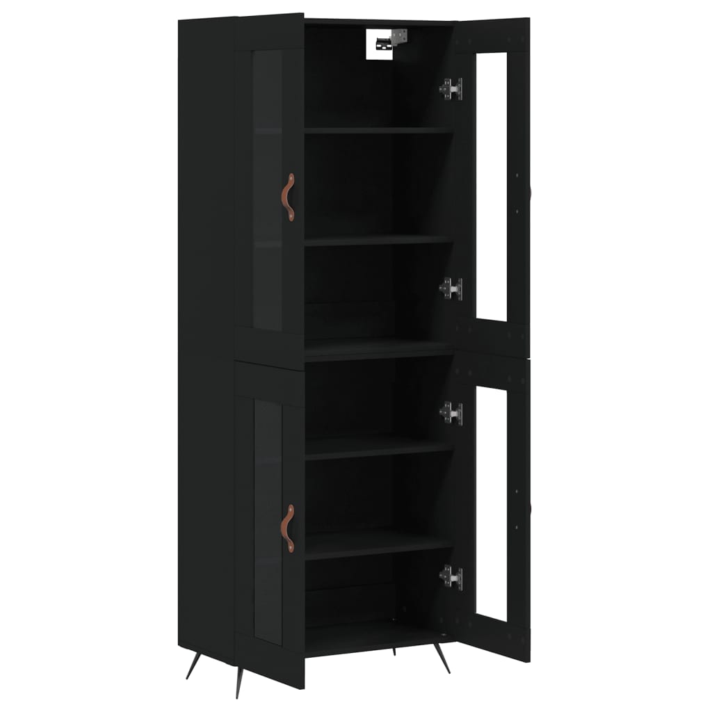 vidaXL Dulap înalt, negru, 69,5x34x180 cm, lemn compozit