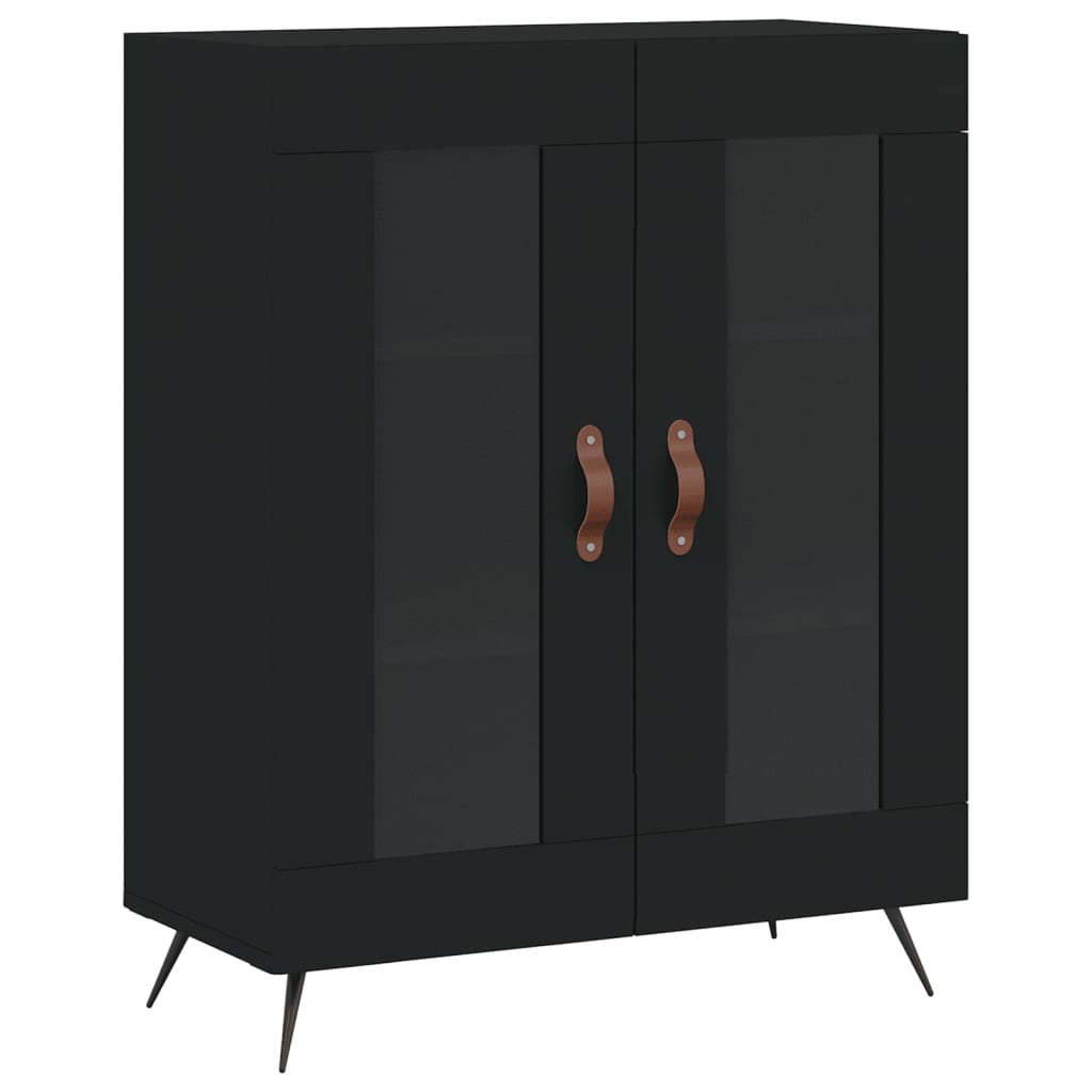 vidaXL Dulap înalt, negru, 69,5x34x180 cm, lemn compozit