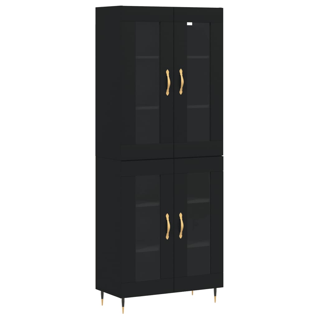 vidaXL Dulap înalt, negru, 69,5x34x180 cm, lemn compozit