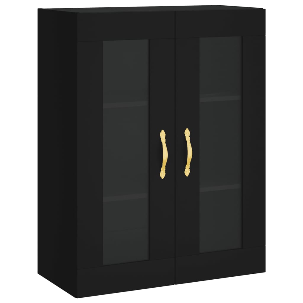 vidaXL Dulap înalt, negru, 69,5x34x180 cm, lemn compozit