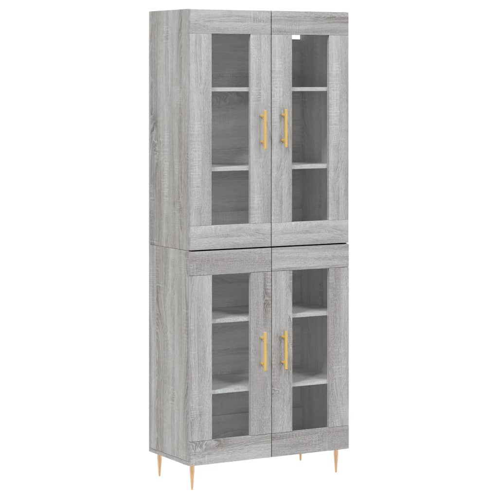 vidaXL Dulap înalt, gri sonoma, 69,5x34x180 cm, lemn compozit