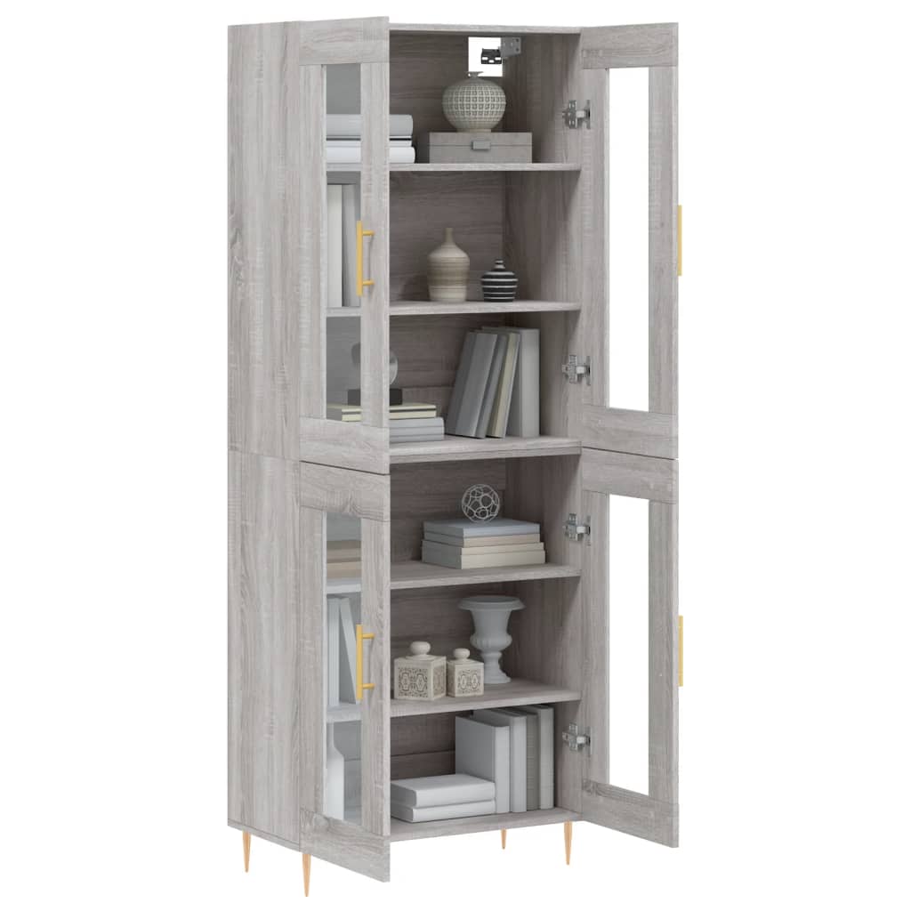 vidaXL Dulap înalt, gri sonoma, 69,5x34x180 cm, lemn compozit