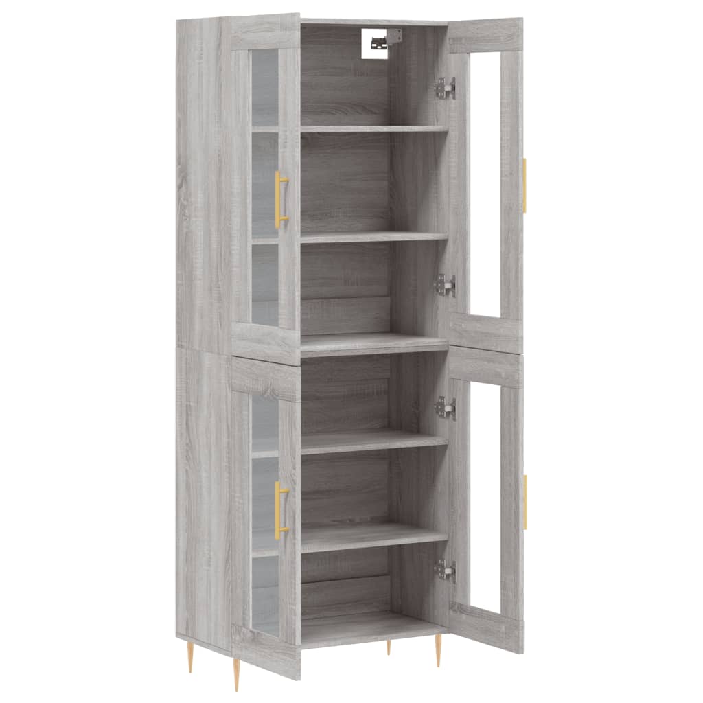 vidaXL Dulap înalt, gri sonoma, 69,5x34x180 cm, lemn compozit