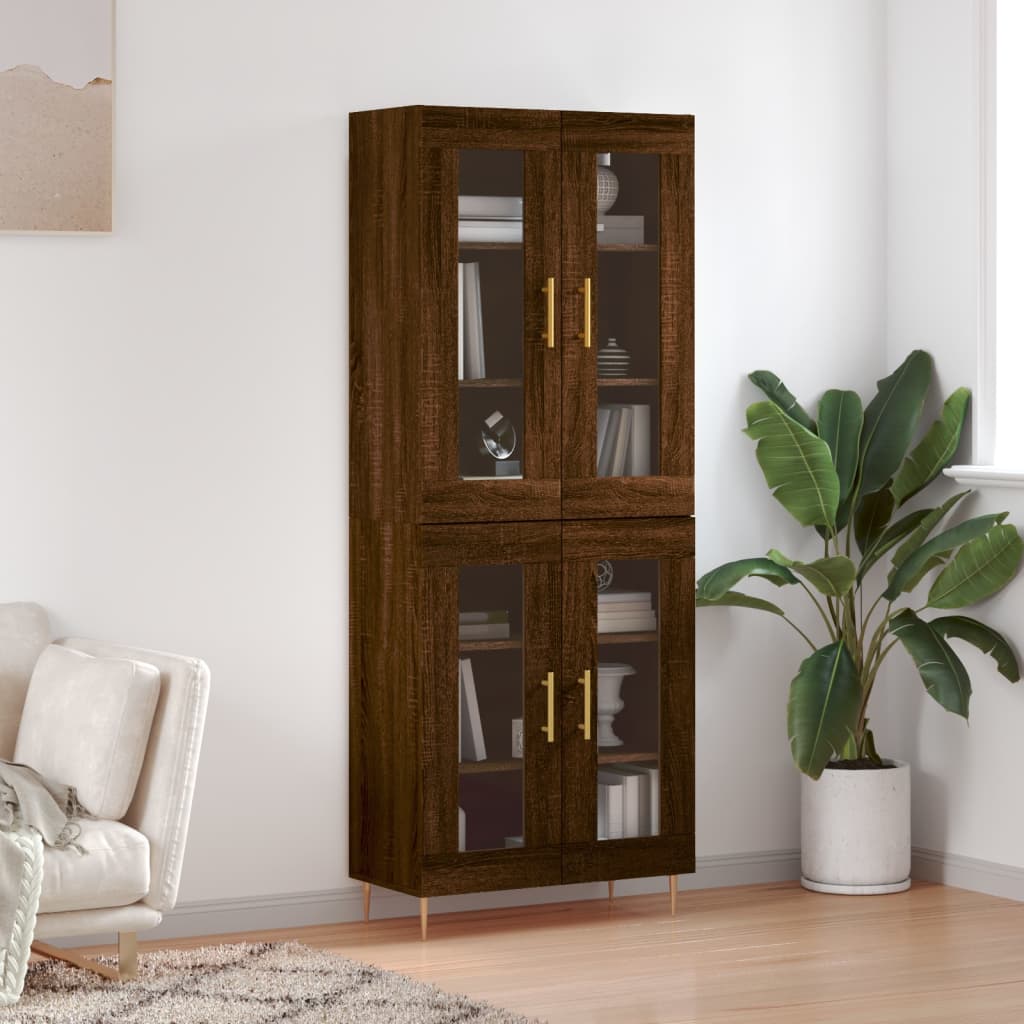 vidaXL Dulap înalt, stejar maro, 69,5x34x180 cm, lemn compozit vidaXL Dulap înalt, stejar maro, 69,5x34x180 cm, lemn compozit
