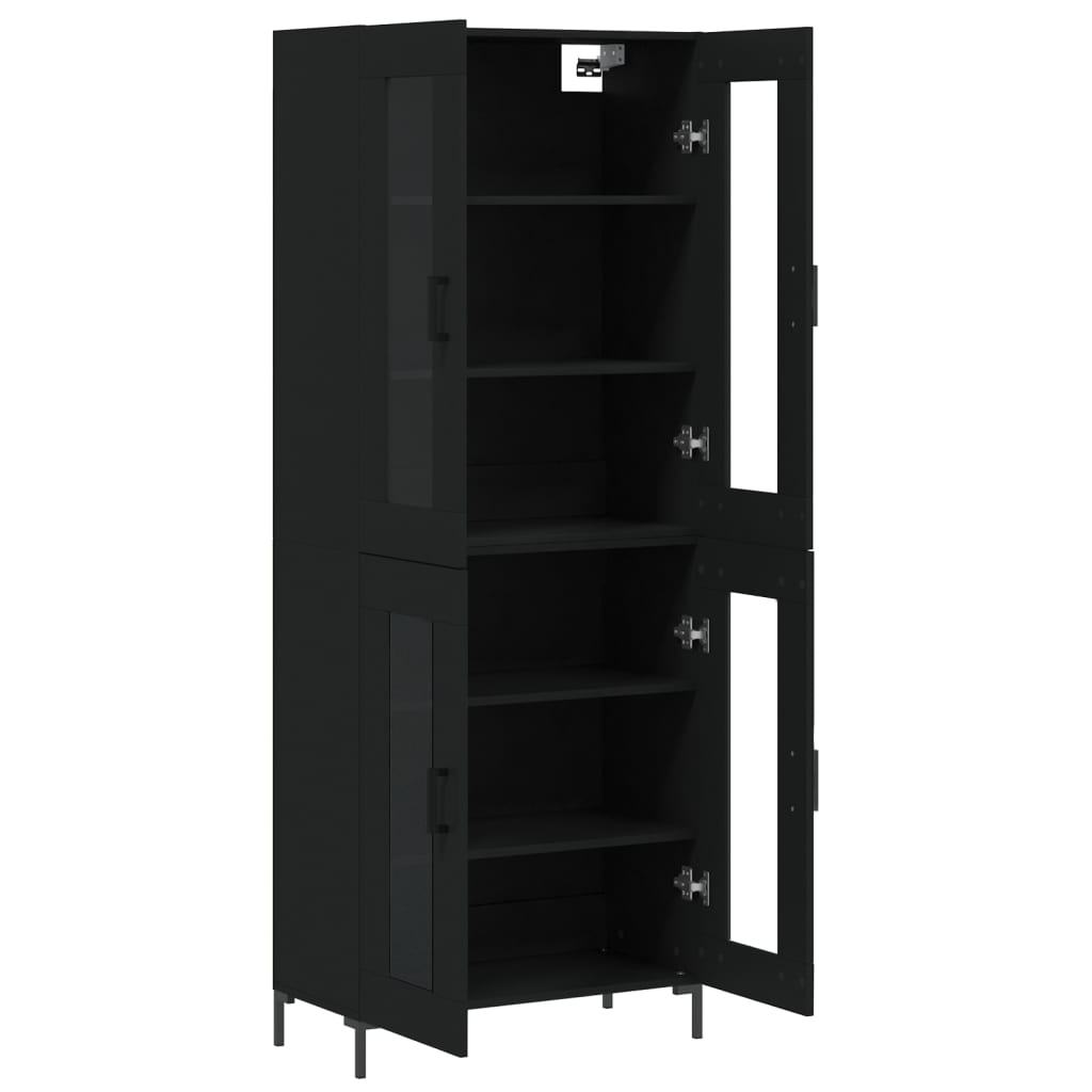 vidaXL Dulap înalt, negru, 69,5x34x180 cm, lemn compozit