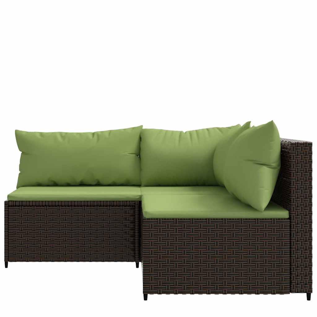 vidaXL Set mobilier de grădină cu perne, 3 piese, maro, poliratan vidaXL Set mobilier de grădină cu perne, 3 piese, maro, poliratan