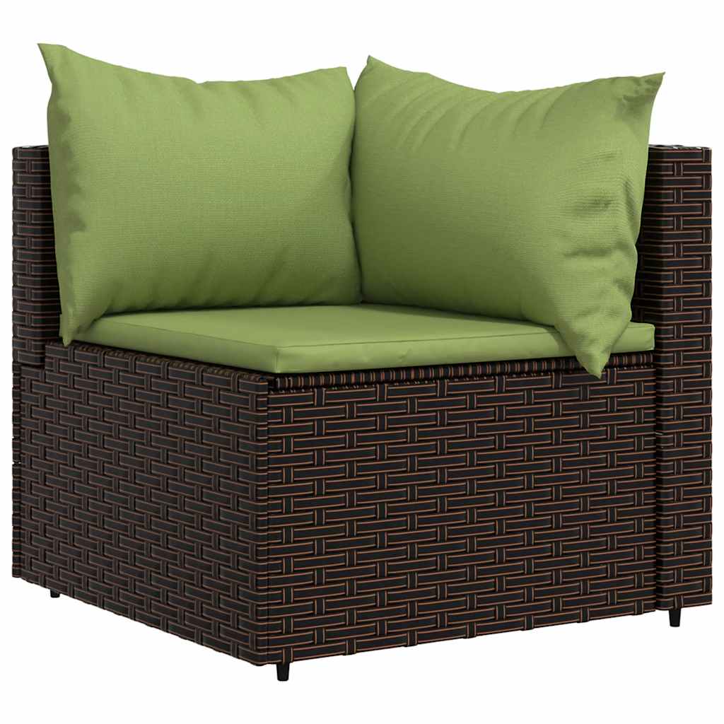 vidaXL Set mobilier de grădină cu perne, 3 piese, maro, poliratan vidaXL Set mobilier de grădină cu perne, 3 piese, maro, poliratan