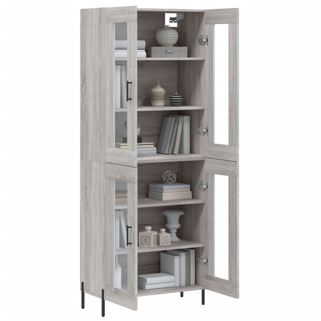 vidaXL Dulap înalt, gri sonoma, 69,5x34x180 cm, lemn compozit