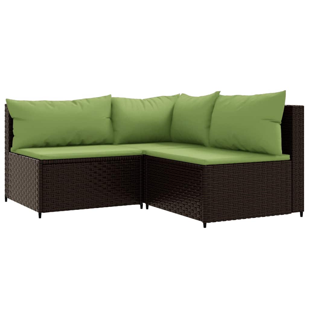 vidaXL Set mobilier de grădină cu perne, 4 piese, maro, poliratan vidaXL Set mobilier de grădină cu perne, 4 piese, maro, poliratan
