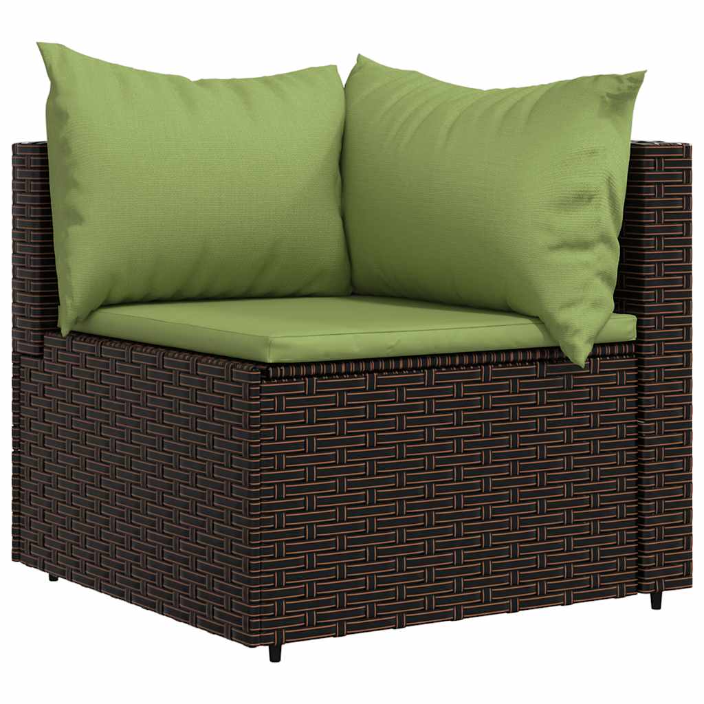 vidaXL Set mobilier de grădină cu perne, 4 piese, maro, poliratan vidaXL Set mobilier de grădină cu perne, 4 piese, maro, poliratan