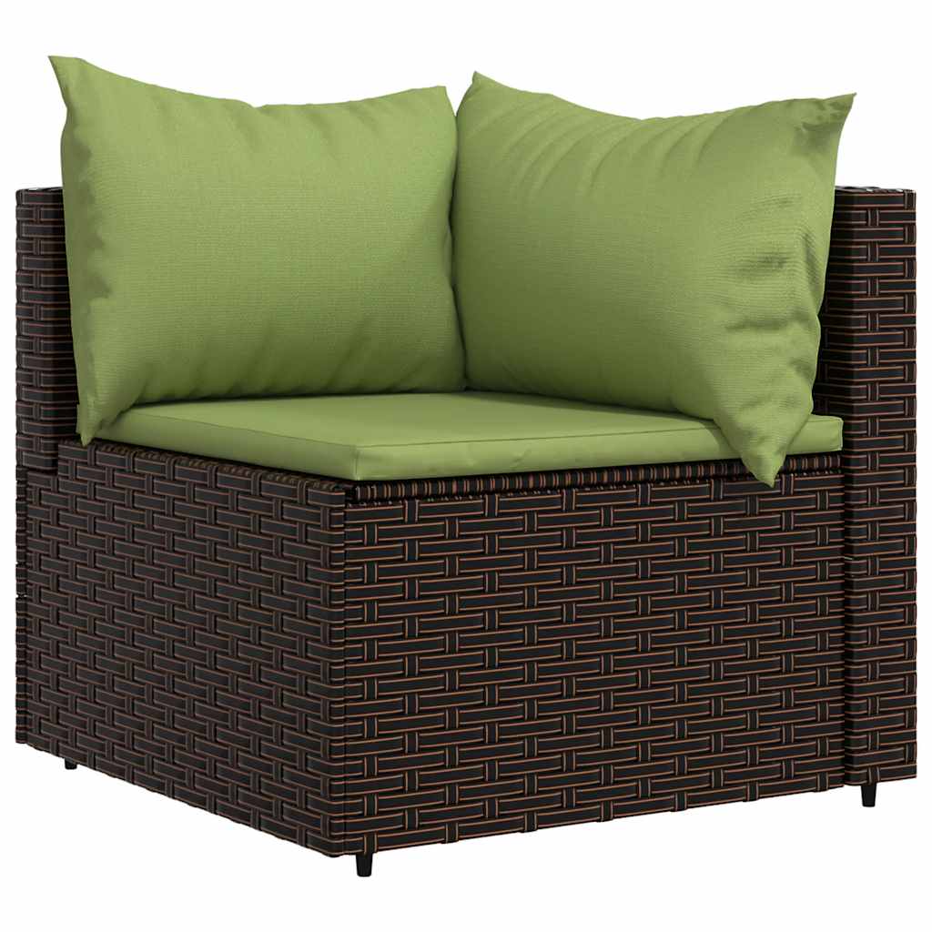 vidaXL Set mobilier de grădină cu perne, 4 piese, maro, poliratan vidaXL Set mobilier de grădină cu perne, 4 piese, maro, poliratan