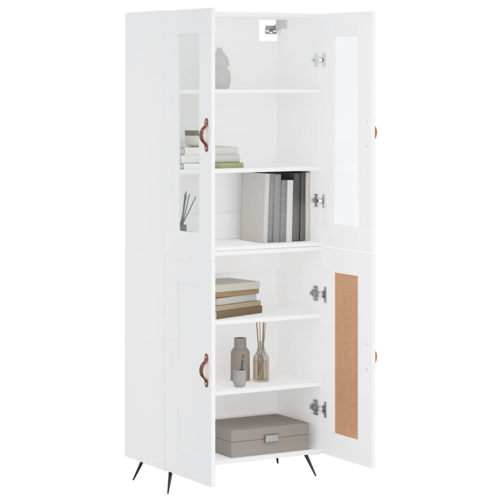 vidaXL Dulap înalt, alb, 69,5x34x180 cm, lemn compozit