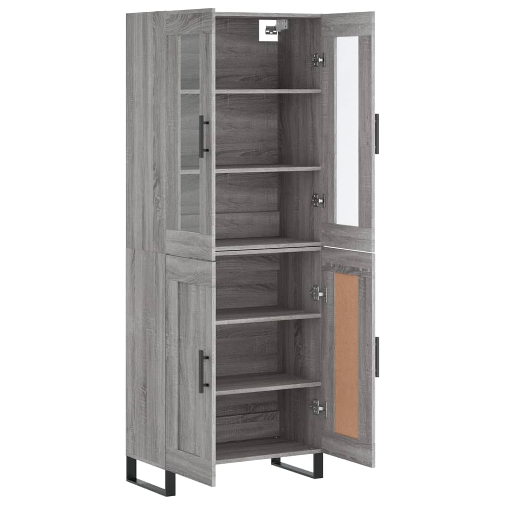 vidaXL Dulap înalt, gri sonoma, 69,5x34x180 cm, lemn compozit