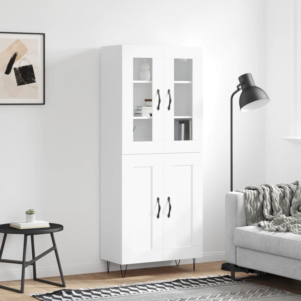 vidaXL Dulap înalt, alb, 69,5x34x180 cm, lemn compozit vidaXL Dulap înalt, alb, 69,5x34x180 cm, lemn compozit