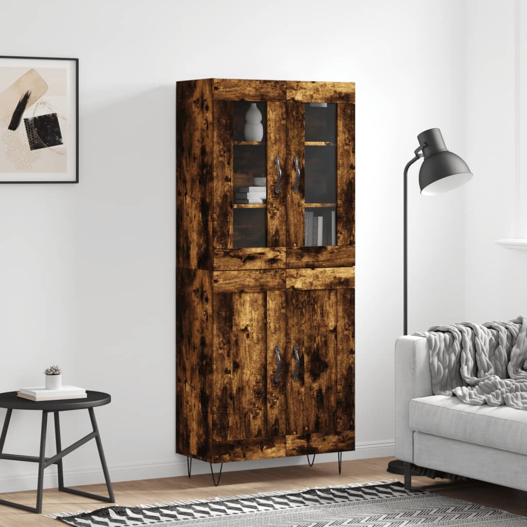 vidaXL Dulap înalt, stejar fumuriu, 69,5x34x180, lemn compozit vidaXL Dulap înalt, stejar fumuriu, 69,5x34x180, lemn compozit