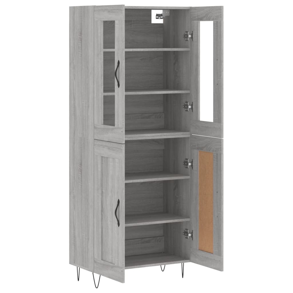 vidaXL Dulap înalt, gri sonoma, 69,5x34x180 cm, lemn compozit