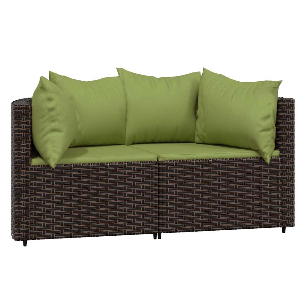 vidaXL Set mobilier de grădină cu perne, 3 piese, maro, poliratan vidaXL Set mobilier de grădină cu perne, 3 piese, maro, poliratan