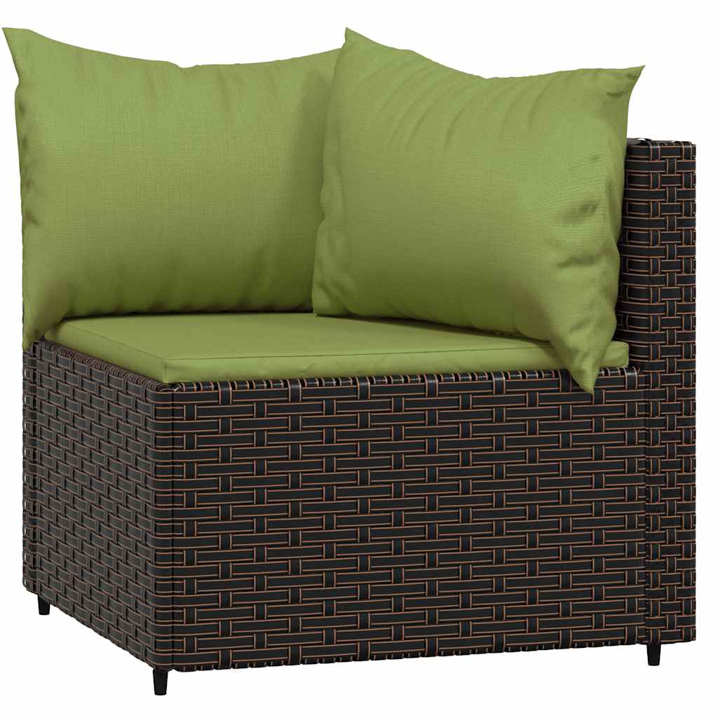 vidaXL Set mobilier de grădină cu perne, 3 piese, maro, poliratan vidaXL Set mobilier de grădină cu perne, 3 piese, maro, poliratan