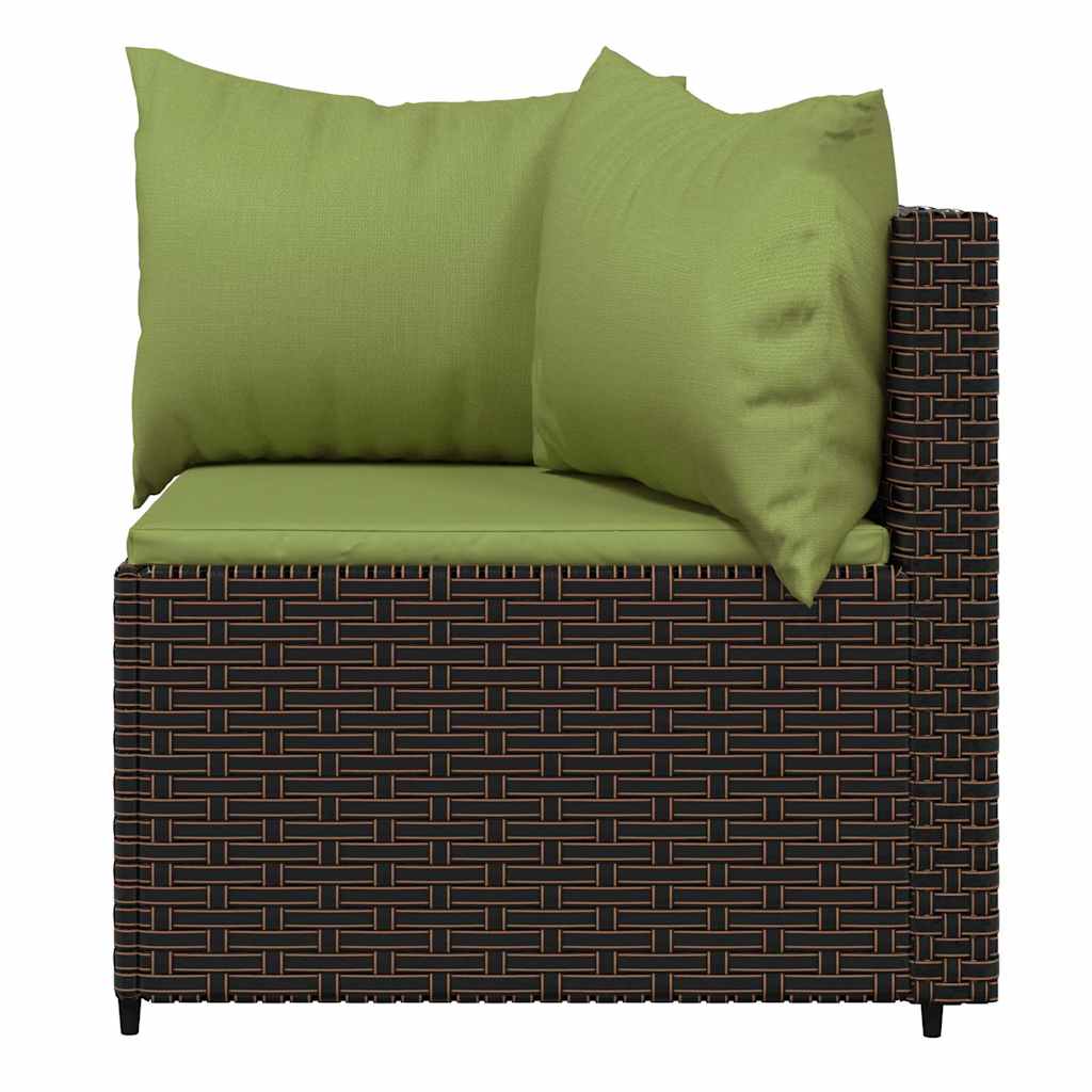 vidaXL Set mobilier de grădină cu perne, 3 piese, maro, poliratan vidaXL Set mobilier de grădină cu perne, 3 piese, maro, poliratan