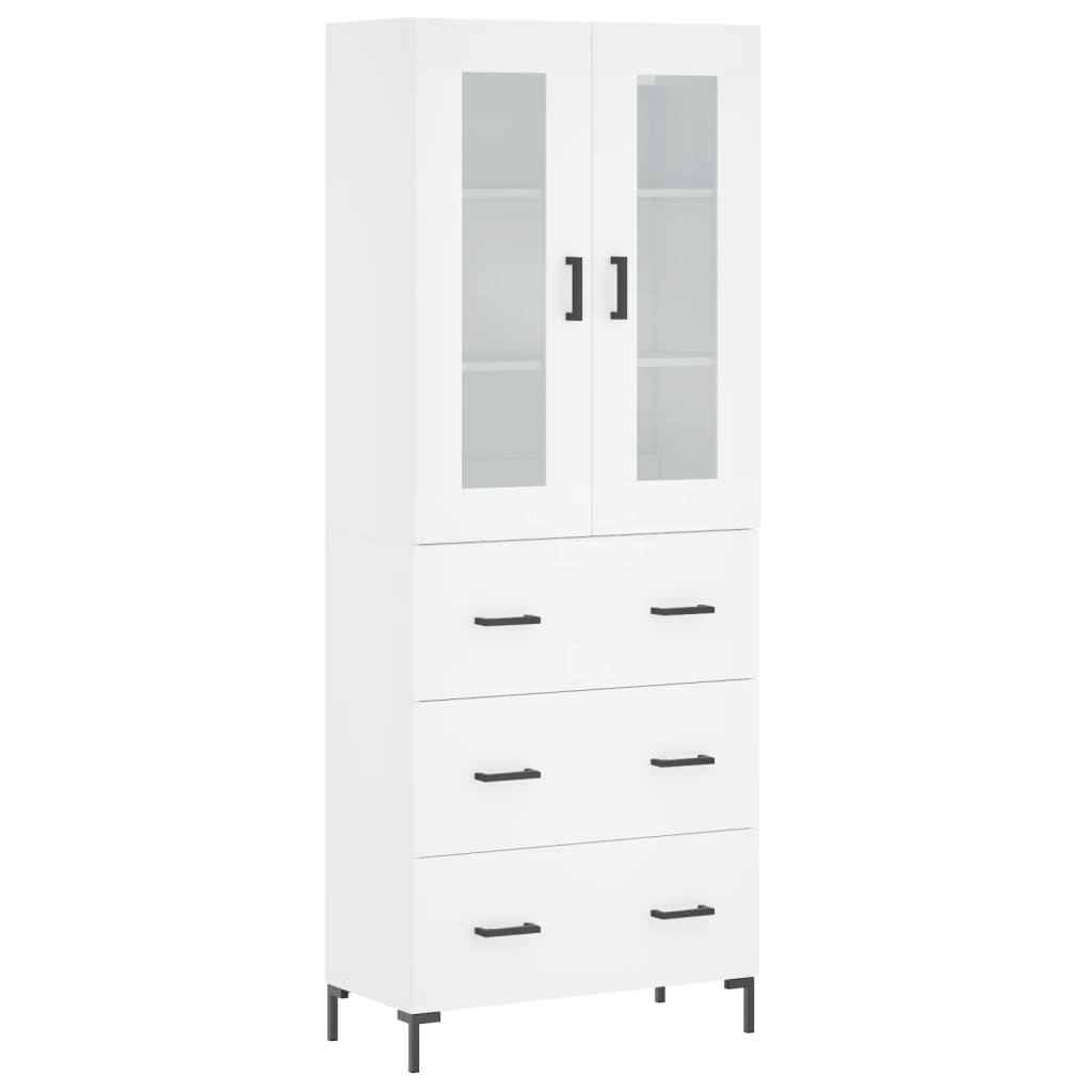 vidaXL Dulap înalt, alb, 69,5x34x180 cm, lemn compozit