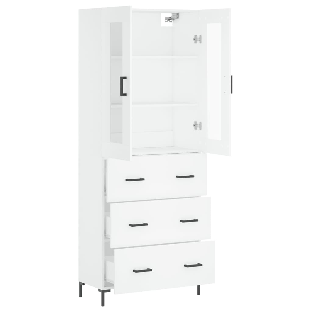 vidaXL Dulap înalt, alb, 69,5x34x180 cm, lemn compozit
