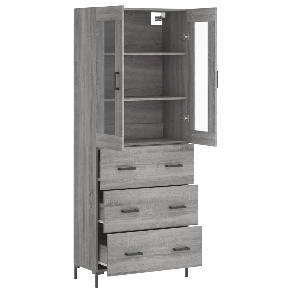 vidaXL Dulap înalt, gri sonoma, 69,5x34x180 cm, lemn compozit