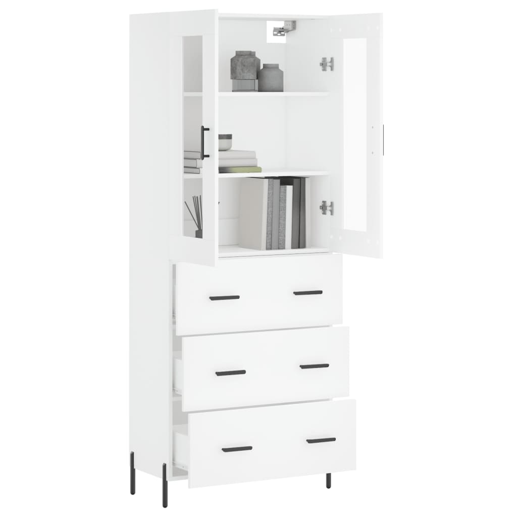 vidaXL Dulap înalt, alb, 69,5x34x180 cm, lemn compozit