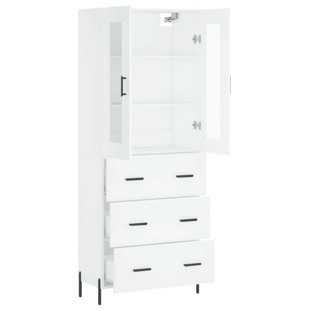 vidaXL Dulap înalt, alb, 69,5x34x180 cm, lemn compozit