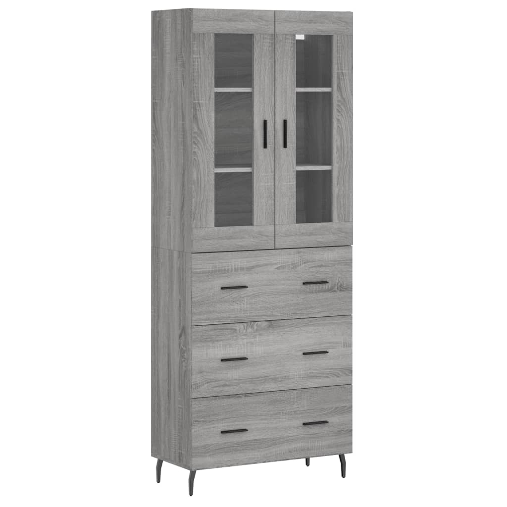 vidaXL Dulap înalt, gri sonoma, 69,5x34x180 cm, lemn compozit