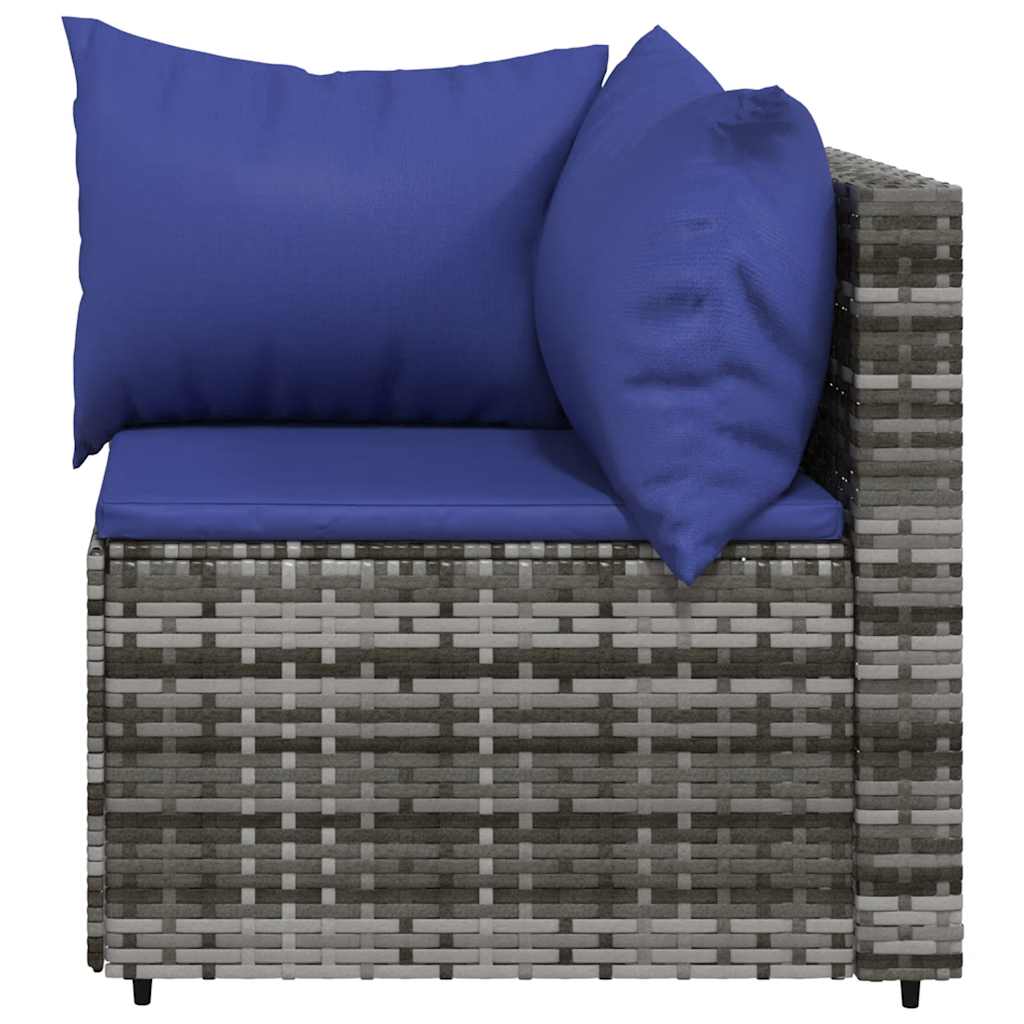 vidaXL Set mobilier de grădină cu perne, 3 piese, gri, poliratan vidaXL Set mobilier de grădină cu perne, 3 piese, gri, poliratan