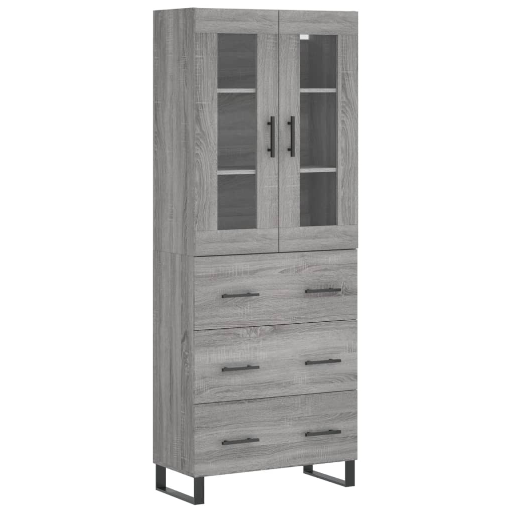 vidaXL Dulap înalt, gri sonoma, 69,5x34x180 cm, lemn compozit